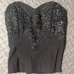 Black Lace Bustier Top